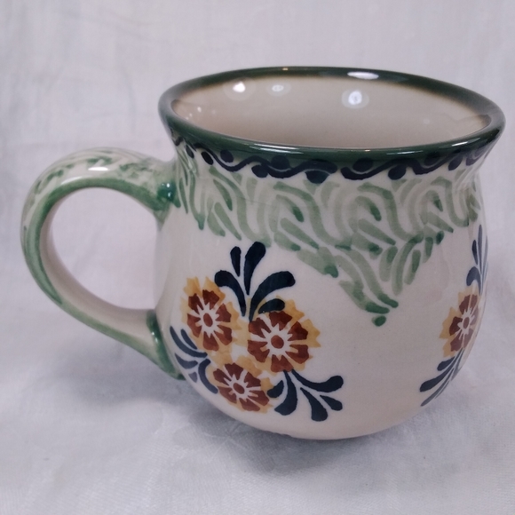 Boleslawiec Pottery MUG Hand Made Poland Floral - Picture 10 of 10